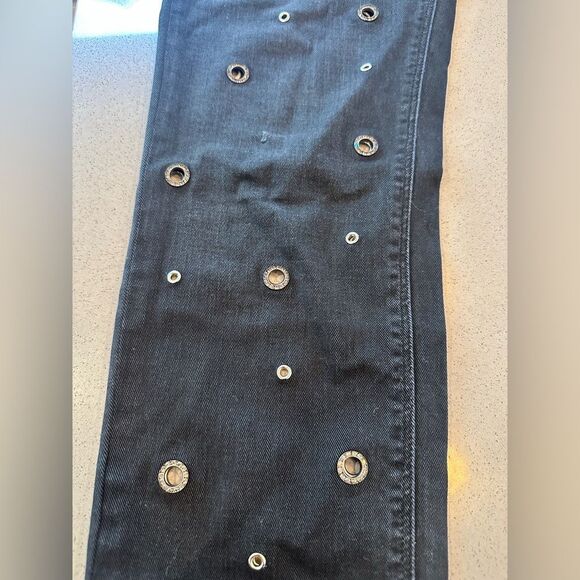 Hudson Jeans Women's Size 27 Riley Crop Black Grommet Button Fly - Picture 5 of 15